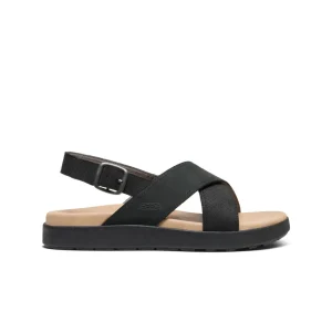 Women's Elle Luxe Cross Strap Sandal - Black/Black, 9.5
